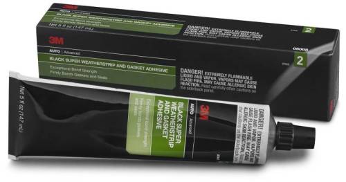 Chuck's Convertible Parts - RUBBER ADHESIVE GLUE, 3M SUPER WEATHERSTRIP & GASKET BLACK 5oz TUBE
