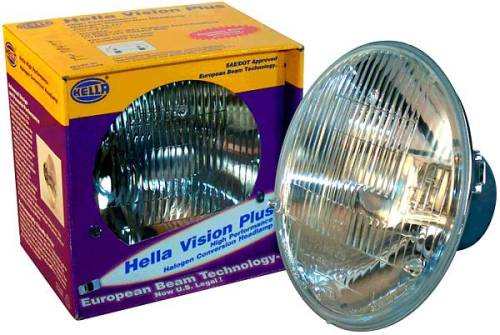Chuck's Convertible Parts - HEADLAMP, HALOGEN 7" HELLA *GERMAN* HI/LO BEAM W/BULB, BUG / BUS 67-79, GHIA / THING / TYPE 3 1967-74, VANAGON 80-85
