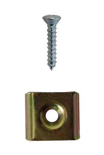 Chuck's Convertible Parts - REAR SEAT STRAP PLATE & SCREW, BUG 1946-67, GHIA SEDAN 1956-67 (Strap Part # 113-583S) *MADE IN USA BY WCM*
