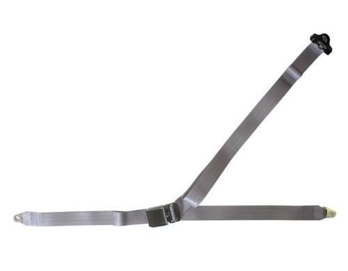Chuck's Convertible Parts - SEAT BELT, GREY 3 POINT NON RETRACTABLE WITH HARDWARE *MADE IN USA*