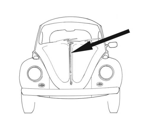 Chuck's Convertible Parts - HOOD MOLDING, 10MM X 935MM ALUMINUM *GERMAN* STANDARD BUG 1968-72, SUPER BEETLE 1971-79