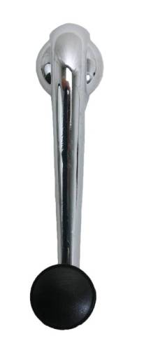 Chuck's Convertible Parts - CRANK HANDLE, WINDOW, CHROME WITH BLACK KNOB SET OF 2, BUG 1946-66, GHIA 56-66 (Will work for Bug/Ghia 1967 as well)