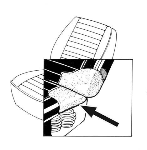 Chuck's Convertible Parts - CUSHION, FRONT SEAT BOTTOM BUG / RABBIT 77-79 "EACH SOLD SEPARATELY"