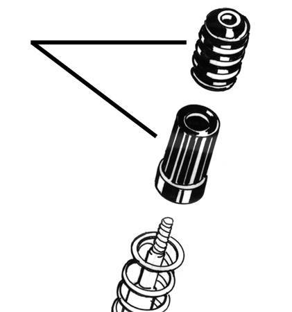 Chuck's Convertible Parts - FRONT STRUT STOPS AND PLASTIC COVERS, SET OF 4, SUPER BEETLE MID 1973-79 (starting at chassis # 1333003656)