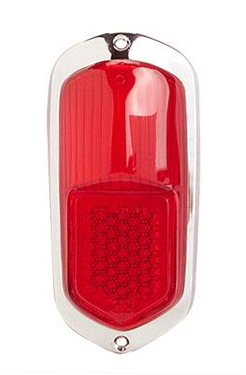 Chuck's Convertible Parts - LENS, TAIL LIGHT ALL RED WITH CHROME TRIM, HELLA *GERMAN* GHIA 1958 1/2 -1959