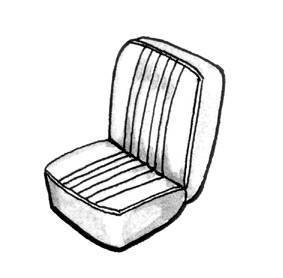 Chuck's Convertible Parts - SEAT COVER, BASKETWEAVE BLACK, GHIA CONV. 1961-65