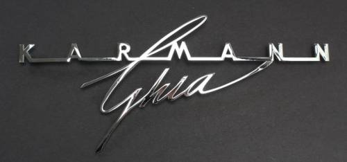Chuck's Convertible Parts - EMBLEM, KARMANN GHIA SCRIPT, REAR DECK LID, ALL GHIAS 1963-74 (Clips Part # 141-939)