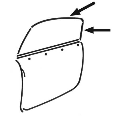 Chuck's Convertible Parts - SEALS, SIDE WINDOW TO TOP, LEFT & RIGHT, GHIA CONV. 1958-74 *MADE IN USA BY WCM*