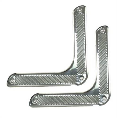 Chuck's Convertible Parts - GUARDS, DOOR CORNER LEFT & RIGHT, POLISHED STAINLESS STEEL, ALL BUGS 1950-79