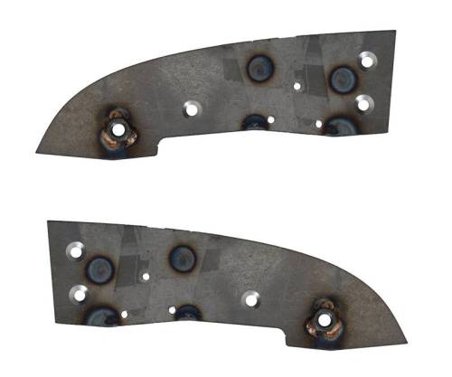 Chuck's Convertible Parts - MOUNTING PLATES, TOP FRAME TO HEADER BOW, LEFT & RIGHT WELD-IN, BUG CONV. 1965-67
