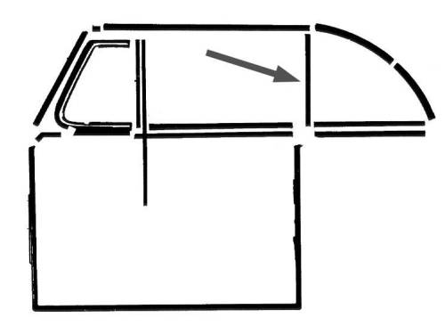 Chuck's Convertible Parts - SEALS, QUARTER WINDOW UPRIGHTS, BUG CONV. 1950-79 *MADE IN USA BY WCM*