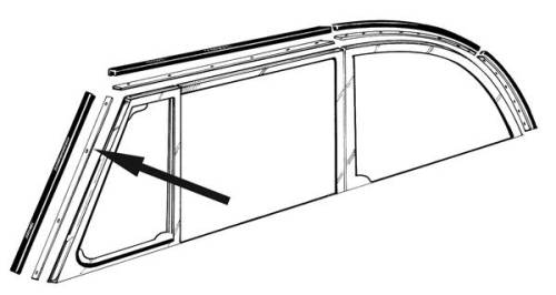 Chuck's Convertible Parts - METAL INSERTS, DOOR PILLAR, BUG CONV. 1953-64 (Screws Part # 151-350A) *MADE BY WCM*