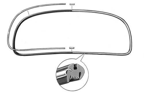 Chuck's Convertible Parts - REAR WINDOW MOLDING, METAL TRIM WITH CLIPS, BUG CONV. 1963-75.5 *MADE IN USA BY WCM*