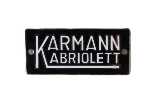 Chuck's Convertible Parts - EMBLEM, KARMANN SIDE BODY BADGE, BUG CONV. 1950-60 *MADE BY WCM*