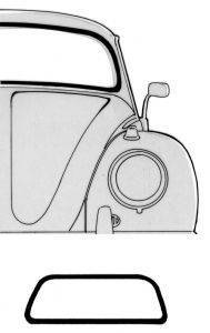 Chuck's Convertible Parts - SEAL, FRONT WINDOW, AMERICAN STYLE WITH GROOVE, BUG CONV. 1965-72 *MADE IN USA BY WCM*