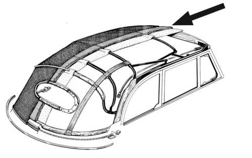 Chuck's Convertible Parts - TOP PADDING KIT, WITH QUARTER PIECES, BUG CONV. 1950-72 *MADE IN USA BY WCM*