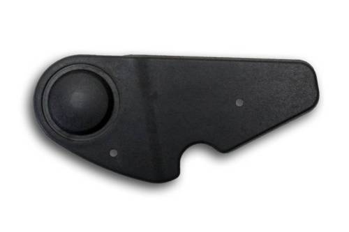 Chuck's Convertible Parts - SEAT HINGE COVER, BLACK, RIGHT INNER NO HOLE, BUG 1976-79 (Holding Pins Part # 171-500)