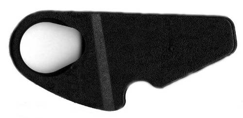 Chuck's Convertible Parts - SEAT HINGE COVER, BLACK, LEFT OUTER WITH HOLE, BUG 1976-79 (Holding Pins Part # 171-500)