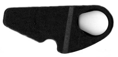 Chuck's Convertible Parts - SEAT HINGE COVER, BLACK, RIGHT OUTER WITH HOLE, BUG 1976-79 (Holding Pins Part # 171-500)