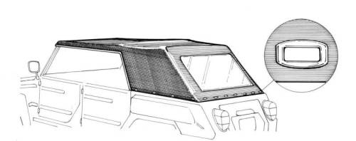 Chuck's Convertible Parts - CONVERTIBLE TOP, TAN VINYL WITH PLASTIC REAR WINDOW, THING 1973-74 *MADE IN USA*