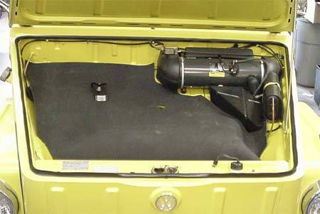 Chuck's Convertible Parts - RUBBER MAT, FRONT TRUNK, BLACK, THING 1973 (With Gas Heater)