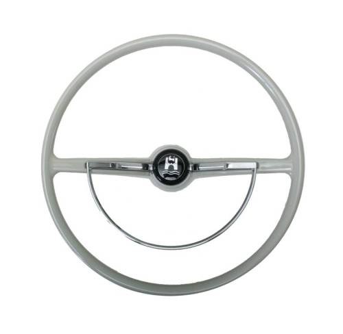 Chuck's Convertible Parts - STEERING WHEEL, SILVER BEIGE WITH HORN BUTTON AND RING, BUG / GHIA / TYPE 3 1960-71
