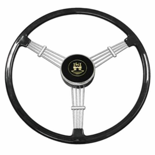 Chuck's Convertible Parts - STEERING WHEEL, BANJO STYLE, BLACK WITH HORN BUTTON, BUG / GHIA / TYPE 3 1960-71