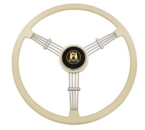 Chuck's Convertible Parts - STEERING WHEEL, BANJO STYLE, IVORY WITH HORN BUTTON, BUG / GHIA / TYPE 3 1960-71