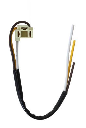 Chuck's Convertible Parts - HEADLIGHT SOCKET & WIRES 14 GAGE, YELLOW / BROWN / WHITE 12" *MADE IN USA*
