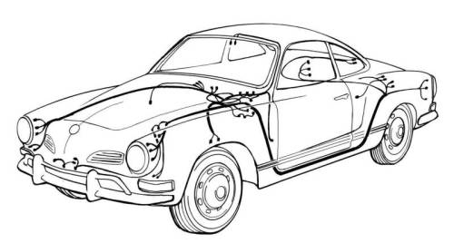 Chuck's Convertible Parts - COMPLETE WIRING HARNESS KIT *HANDMADE IN USA* GHIA SEDAN & CONV. 1966
