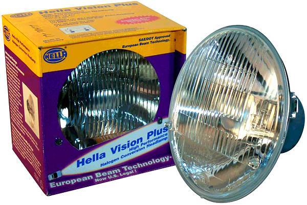 Chuck's Convertible Parts - HEADLAMP, HALOGEN 7" HELLA *GERMAN* HI/LO BEAM W/BULB, BUG / BUS 67-79, GHIA / THING / TYPE 3 1967-74, VANAGON 80-85