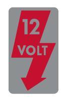 Chuck's Convertible Parts - STICKER, 12 VOLT ON DOOR PILLAR, ALL VW MODELS *MADE IN USA BY WCM*