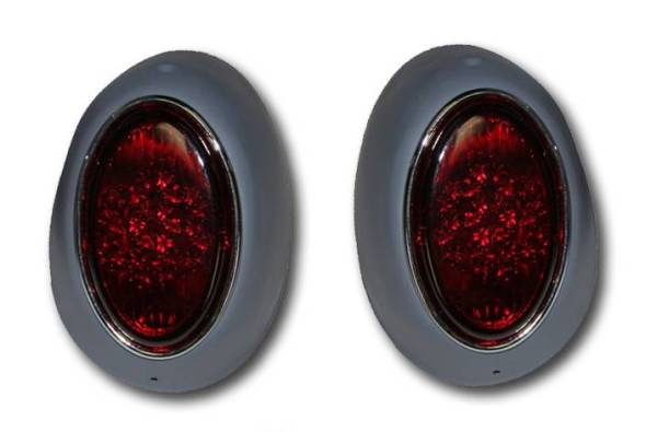Chuck's Convertible Parts - HOUSING, TAIL LIGHT, LEFT & RIGHT COMPLETE, BUG 1955-1961 (WITH GLASS, BULB HOLDER, REFLECTOR, BRACKET)