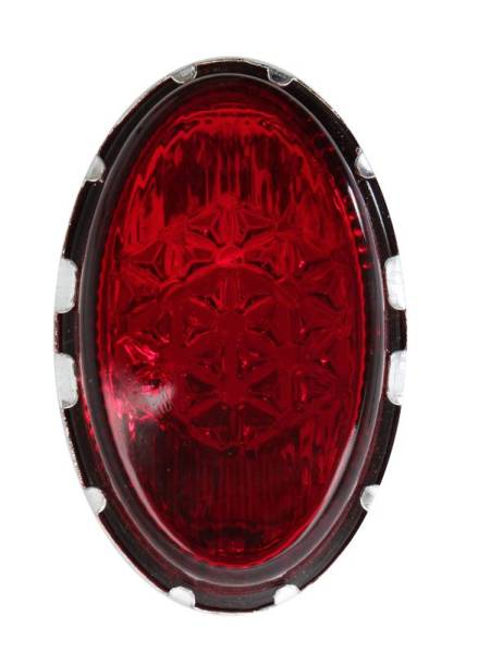 Chuck's Convertible Parts - LENS, TAIL LIGHT & REFLECTOR, RED GLASS " SNOWFLAKE " BUG 1956-61
