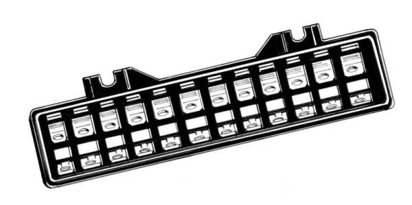 Chuck's Convertible Parts - FUSE BOX, W/CLIP, SUPER BEETLE SEDAN & CONV.1972, GHIA 1972