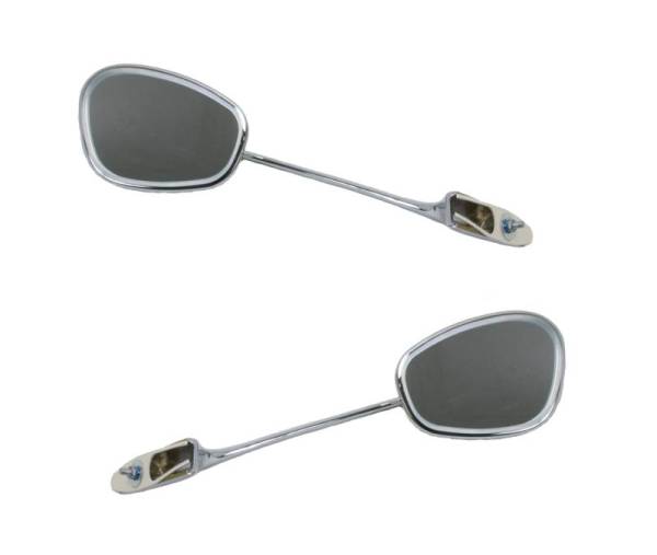 Chuck's Convertible Parts - MIRROR, ALBERT STYLE CHROME SWAN NECK, LEFT AND RIGHT, BUG 1950-66