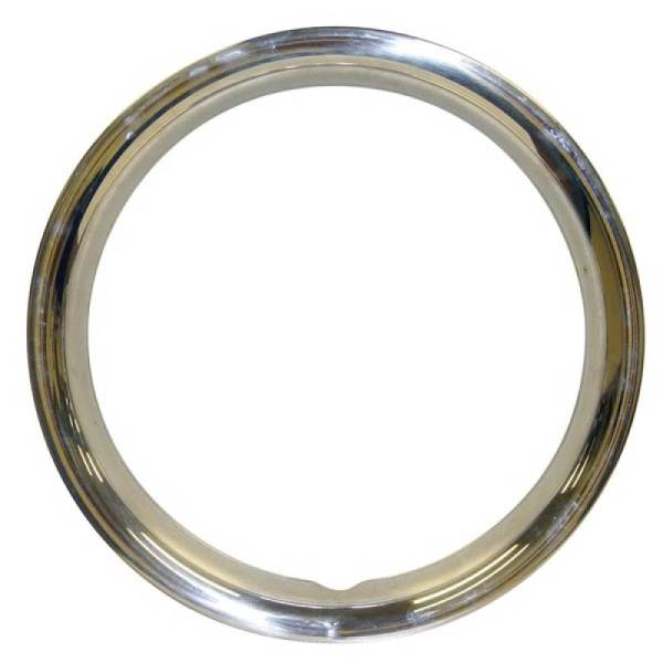 Chuck's Convertible Parts - BEAUTY RING, 14" WHEELS, STAINLESS STEEL, SET OF 4 MADE TO FIT ORIGINAL OE STEEL WHEELS