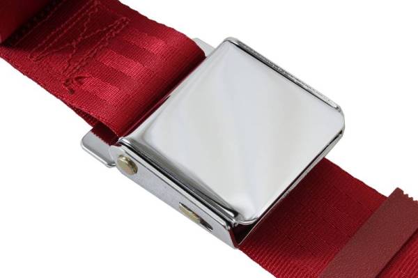 Chuck's Convertible Parts - SEAT BELT, LAP TYPE, RED WITH HARDWARE 68", BUG / BUS / GHIA / THING / TYPE 3 *MADE IN USA*