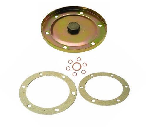 Chuck's Convertible Parts - OIL COVER PLATE WITH HOLE, INCLUDES GASKETS, WASHERS AND PLUG, BUG 1961-79, BUS 1961-71, GHIA / THING / TYPE 3 1961-74 *GERMAN*