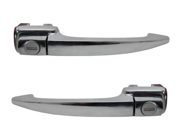 Chuck's Convertible Parts - DOOR HANDLES, OUTSIDE LEFT & RIGHT, BUG 1960-64 KEYED ALIKE BLACK PADDLE KEY PROFILE (1964 Bug through chassis # 5888184)