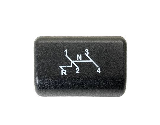 Chuck's Convertible Parts - ASHTRAY COVER, BLACK PLASTIC WITH WHITE SHIFT PATTERN, STANDARD BUG 1968-77, SUPER BEETLE 71-72