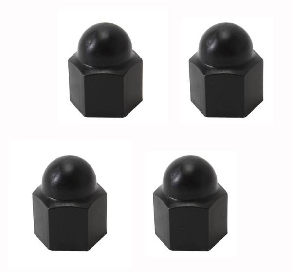 Chuck's Convertible Parts - CAP, LUG NUTS, 19 mm BLACK SET OF 4 FOR SPORT WHEELS, BUG 1972-79, GHIA 1972-74, TYPE 3 1972-73 *MADE BY WCM*