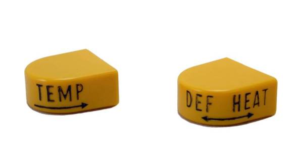 Chuck's Convertible Parts - KNOBS, HEATER & DEFROSTER, YELLOW, BUG 73-79, GHIA 72-74, THING 73-74 *MADE BY WCM*