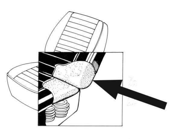 Chuck's Convertible Parts - FOAM PADDING, FRONT SEAT BACKREST LEFT & RIGHT, ALL GHIAS 1968 (Headrest Part # 113-735)