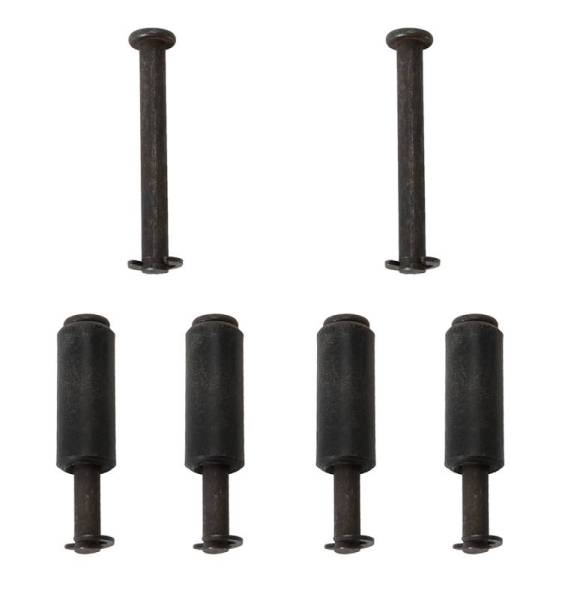 Chuck's Convertible Parts - PINS, ROLLERS & CLIPS SET FOR DOOR CHECKROD, GHIA 1956-74 (6 Pins, 6 Clips, 4 Rollers for Both Doors)