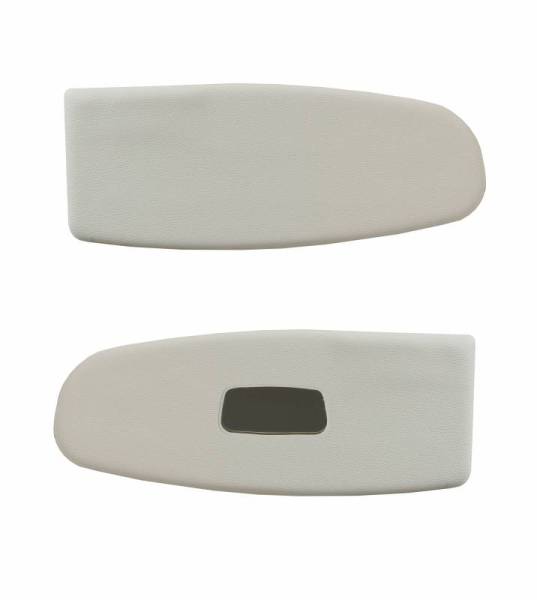 Chuck's Convertible Parts - SUNVISORS, WHITE VINYL, LEFT & RIGHT WITH MIRROR, ALL GHIAS 1956-64