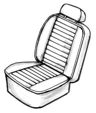 Chuck's Convertible Parts - SEAT COVER, WHITE SQUAREWEAVE FRONT & REAR, GHIA CONV. 1969-71 (Headrest Sold Separately # 143-790V-WH)