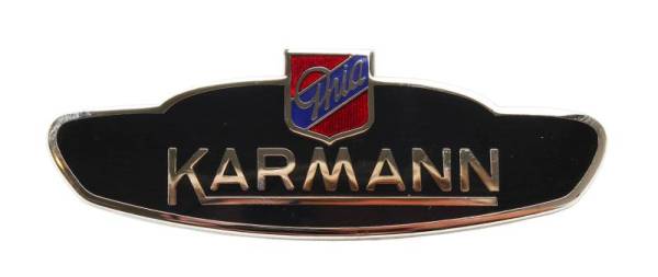 Chuck's Convertible Parts - EMBLEM, KARMANN SIDE BODY BADGE, ALL GHIAS 1960-74 (Clips Part # 141-938)
