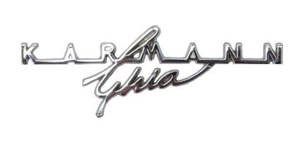 Chuck's Convertible Parts - DASH KARMANN GHIA EMBLEM SCRIPT, CHROME, GHIA 1967-74 (Clips Part # 143-913)