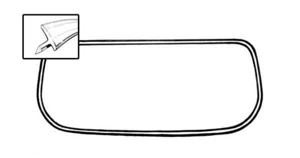 Chuck's Convertible Parts - MOLDING, REAR WINDOW METAL TRIM "T" STYLE WITH CLIPS *GERMAN* GHIA 1967-74